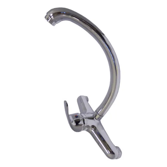 Griferia Monocomandos De Pared Cocina Canilla Goldex Fama Color Gris
