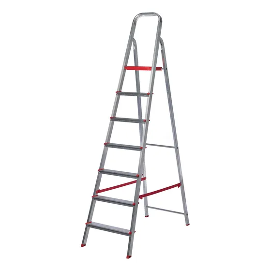 Escalera Hogareña De Aluminio 7 Escalones Lusqtoff Esl215-77