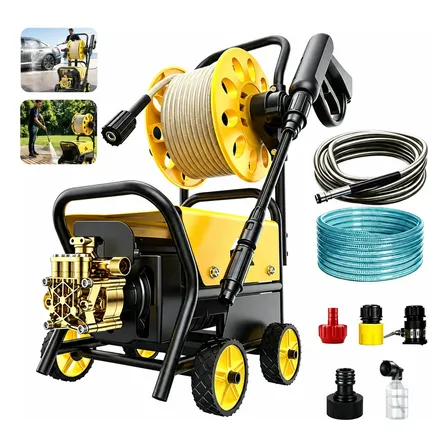 Lavadora De Alta Pressão Portatil 2800w Para Carros E Pátios Amarelo 220v 60hz
