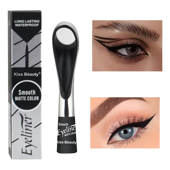 Delineador Morado Waterproof Lapiz De Ojos Mate Kiss Bèauty Color Color Terciopelo Negro