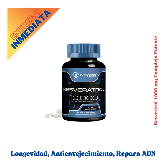 Suplemento Resveratrol 1000mg Complejo Potente 120 Capsulas