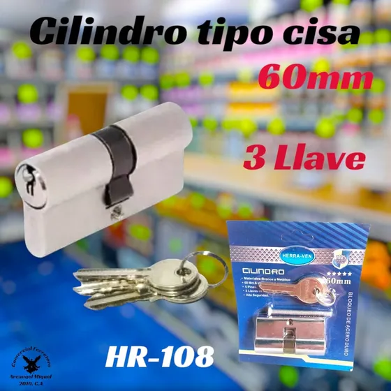 Cilindro Para La Cerredura  Tipo Cisa 60mm 3 Llave 5 Pines