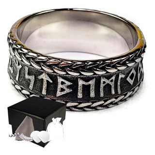 Pu Combo Anillo Amuleto Runas Protección Acero Inoxidable B Pu Combo Anillo Amuleto Runas Protección Acero Inoxidable B