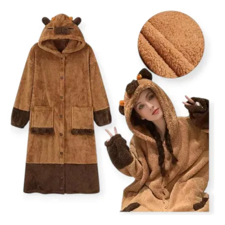 Pijama Bata De Capibara Polar Unisex Tendencia