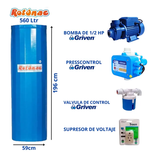 Kit Tanque Cilindrico Apartamento O  Casa