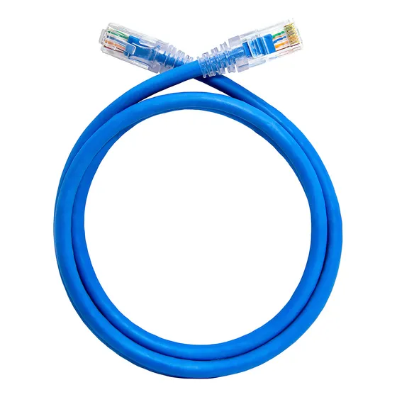 Kit 50 Unidades Cabo De Rede Patch Cord Rj45 Cat5e Azul 1mt