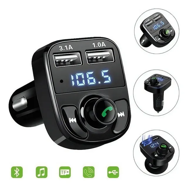 Transmisor FM, receptor, cargador Bluetooth Mp3 para coche