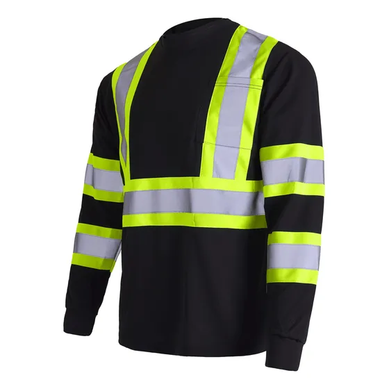 Camisa Trabajo Seguridad Negra Manga Larga Alta Do