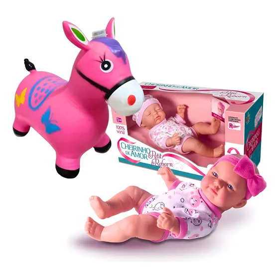 Cavalinho Upa Upa Pocoto Brinquedo Pula Pula + Boneca Pepita