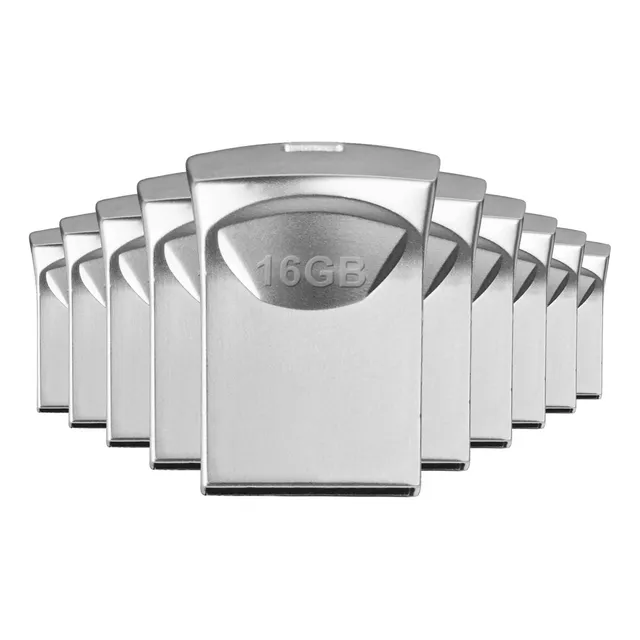 Kit 10 Memoria Usb Stylos Tech St100 16gb 2.0 Plateado Color Gris
