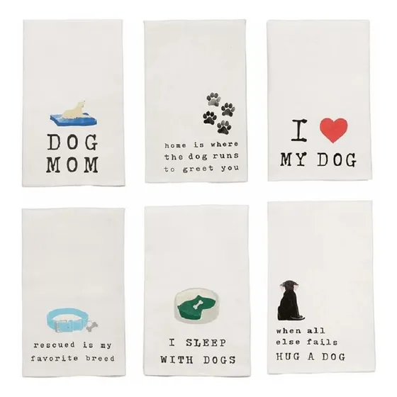 Mud Pie Home Dog Sentiment Icon Toalla Mano Pata