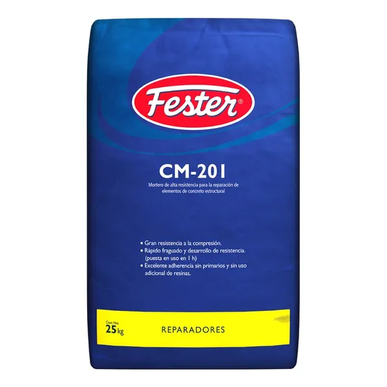 Mortero Reparador De Grado Estructural Fester Cm-201 25/kgs