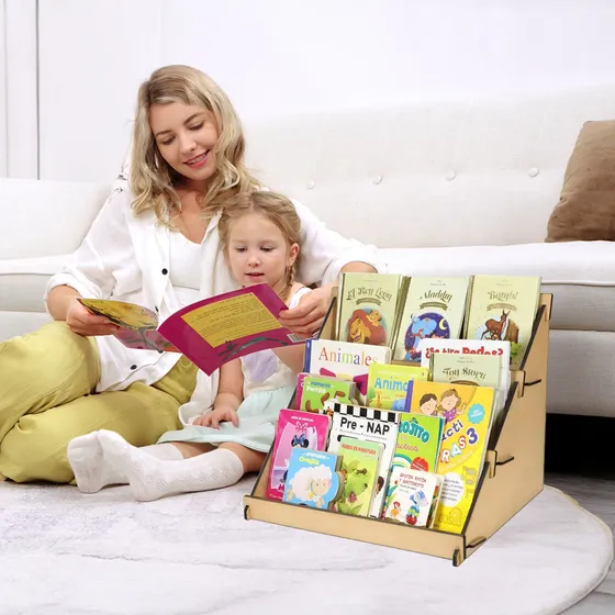 Biblioteca Infantil Chicos Niños Mueble Organizador Libros Montessori Imback Color Marrón