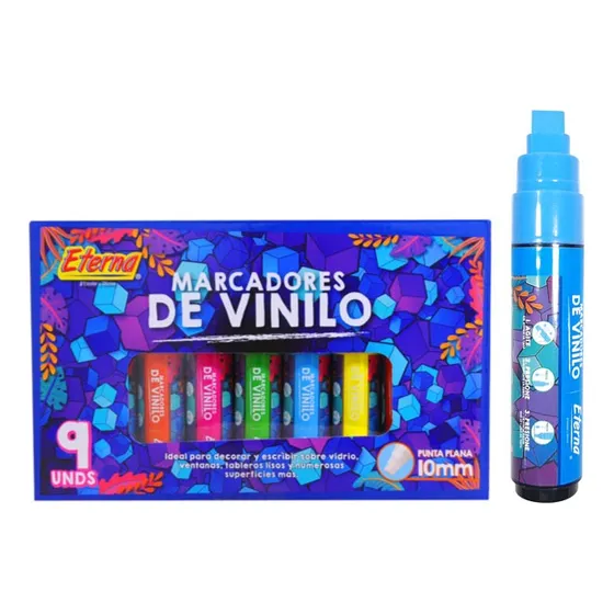 Marcador Vinilo 10mm X 9 Unidades Eterna