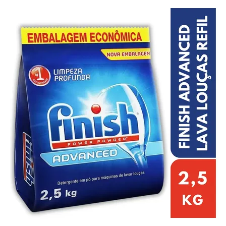 Finish Detergente Em Pó Para Lava Louças Refil 2,5 Kg