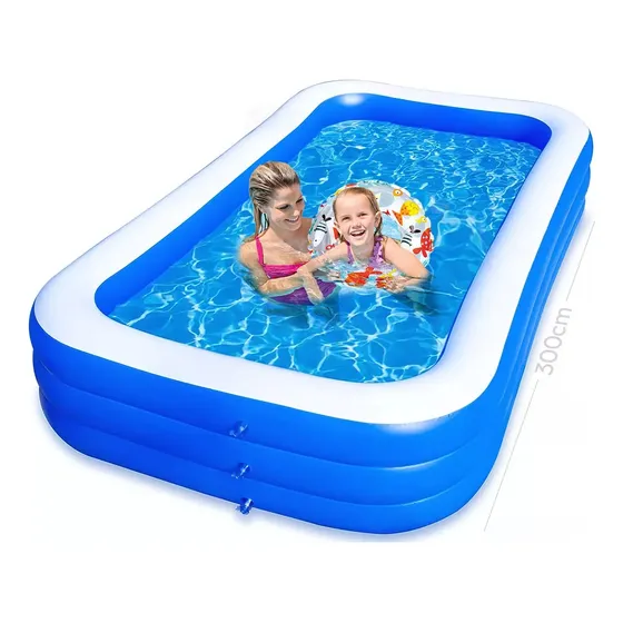 305cm Alberca Inflable Grandes Piscinas Rectangular Azul Ununmx