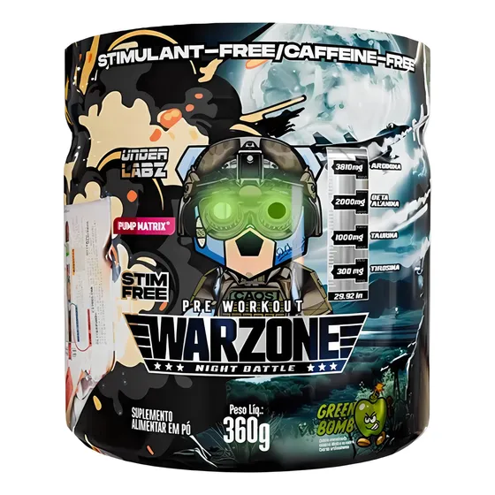 Pré Treino Warzone Pote 360g Under Labz Sabor Green Bomb