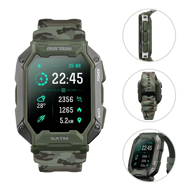 Relógio Smartwatch Mormaii Force Verde - Moforceaa/8p Desenho Da Pulseira Mesh
