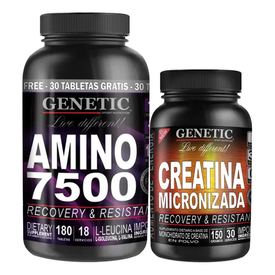 Aumento Muscular Definido Aminos 7500 Creatina Micro Genetic Sabor Neutro