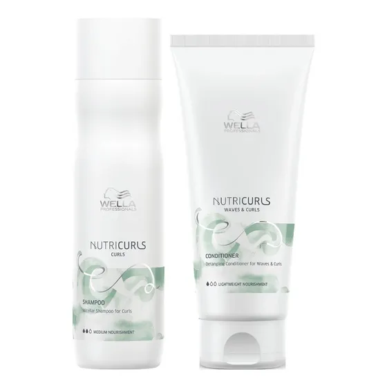 Shampoo Para Rizos 250ml + Acondicionador Wella Nutricurls