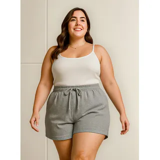 Shorts Leve Plus Size Grande Soltinho Confort Bermuda Liso Shorts Leve Plus Size Grande Soltinho Confort Bermuda Liso
