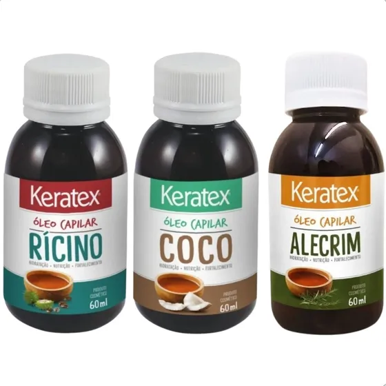 Kit Oleo Capilar Keratex Ricino Coco Alecrim 60ml