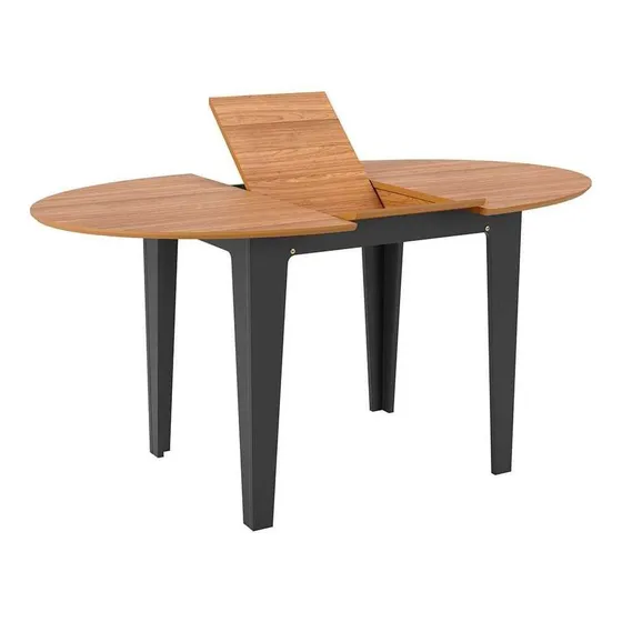 Mesa De Jantar Extensível Oval Helena Freijó E Preta Cor Marrom