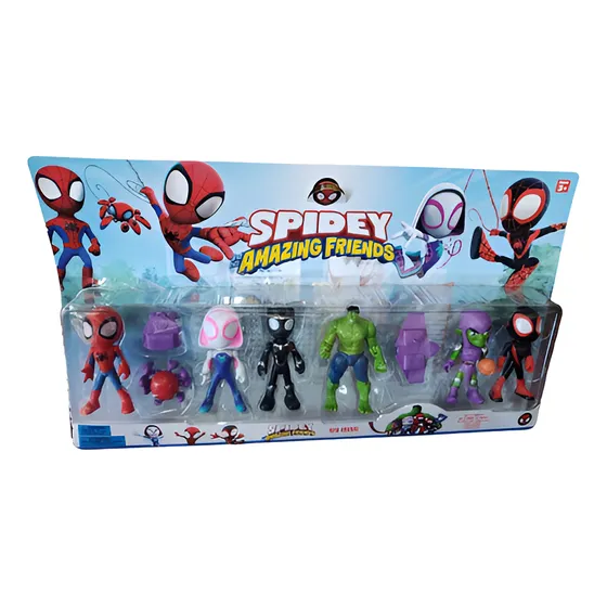 Muñecos Spiderman Y Sorprendentes Amigos Blister X6 Spidey