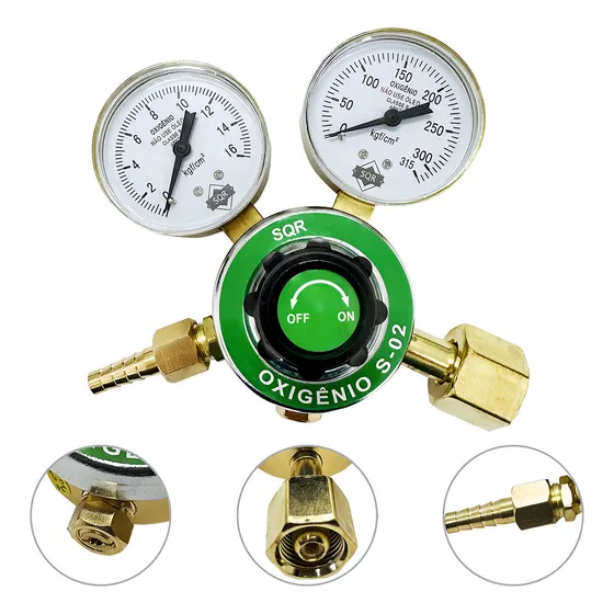 Regulador De Pressão Para Cilindro De Oxigênio S02 Sqr