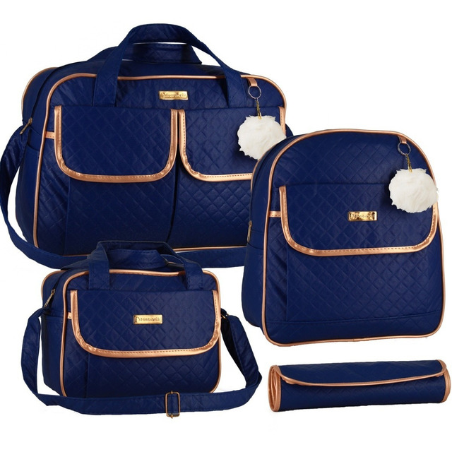 Bambinelli Kit Bolsa Maternidade Com Mochila Menina Menino Cor Azul-marinho Bambinelli Kit Bolsa Maternidade Com Mochila Menina Menino Cor Azul-marinho
