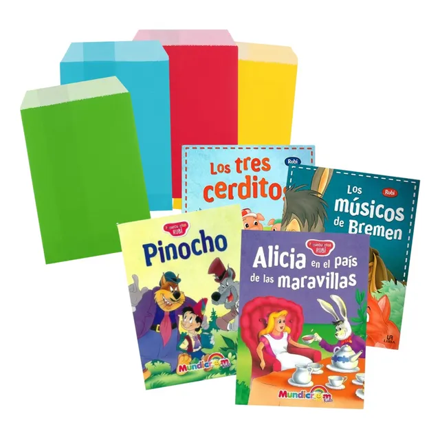 Kit Sorpresitas, 40 Libritos Y 40 Bolsas De Papel De Regalo