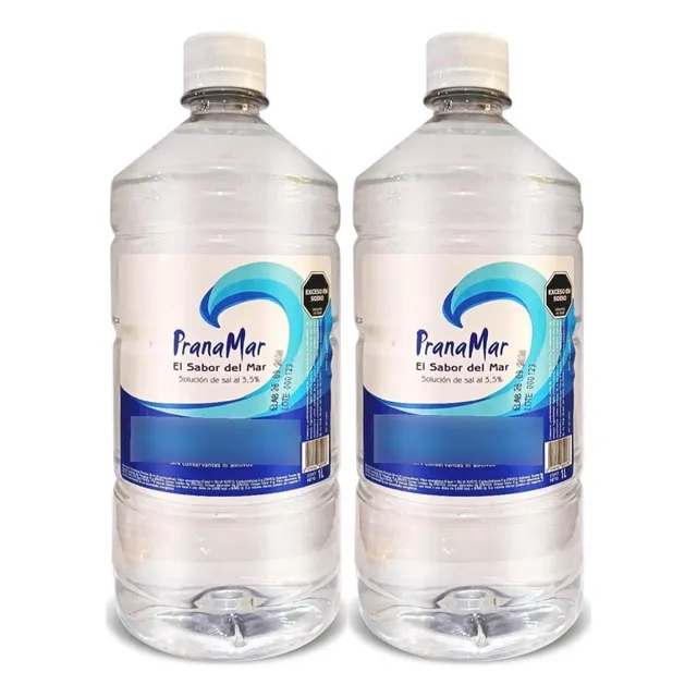 Agua De Mar 100% Pura Mineralizada Pranamar 1 Litro Pack X2