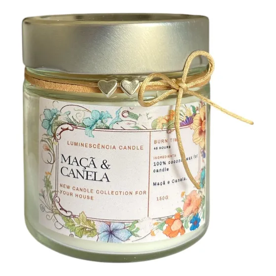 Vela Aromática Perfumada Vegetal Cera Coco Relaxante 150g