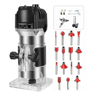 Router Madera Recortadora Rebajadora 800w +15 Brocas Carburo Router Madera Recortadora Rebajadora 800w +15 Brocas Carburo
