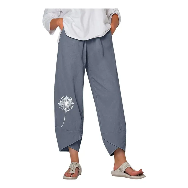 Kingspinner Pantalon Capri Para Dama Talla Grande Lino