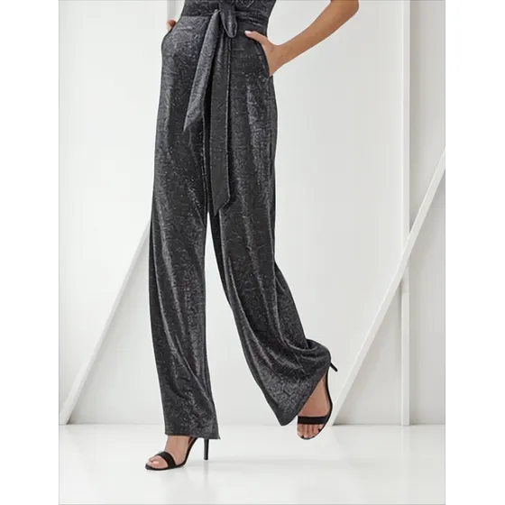 Pantalón Palazzo Lurexs Fiesta Noche Mujer 