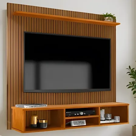 Painel Para Tv Até 50 Polegadas Estante Ripado 3d Everest