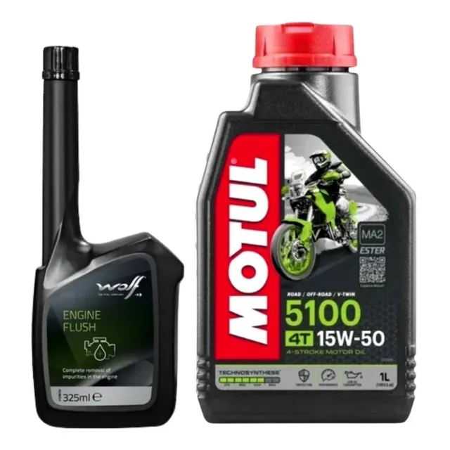 Aditivo Lavado Interno De Motor + Aceite Motul 5100