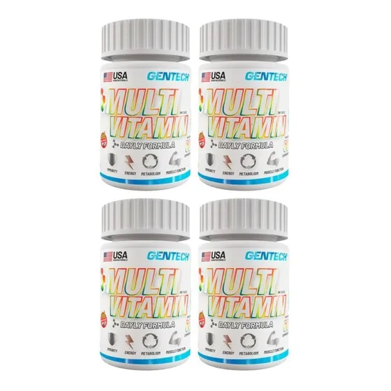 Combo 4 X Multivitaminico 60 Comprimidos Gentech Sin Tacc