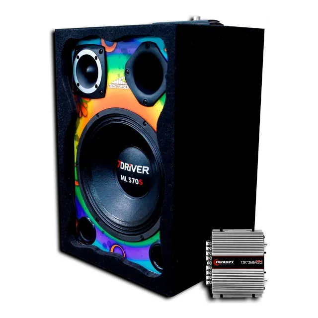 Caixa Amplificada Ativa Bob Esponja Colorida 7driver Taramps