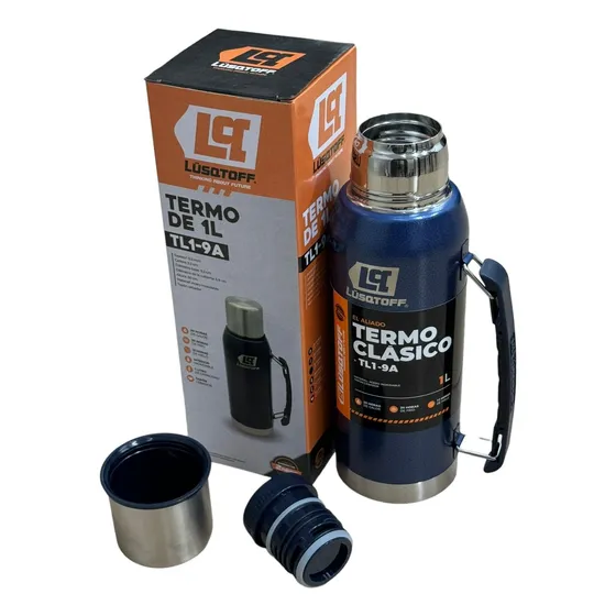 Termo Acero Inoxidable 1 Litro Clasico Con Manija Lusqtoff 