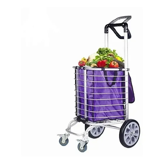 Carrito De Mercado Aluminio 4 Ruedas Multiusos 80kg Primula