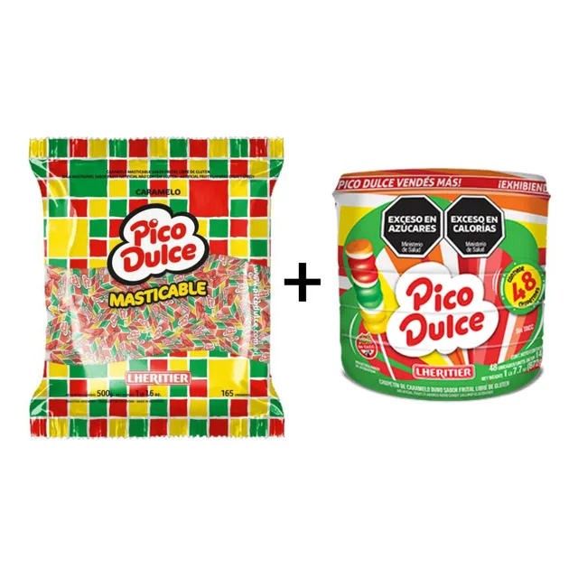 Bolsa Caramelos Pico Dulce + Pote Chupetin Pico Dulce 