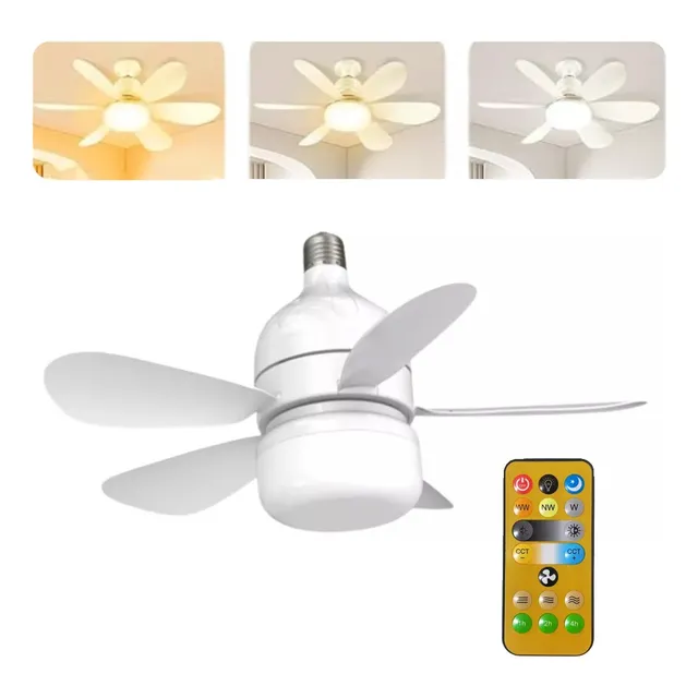 Foco Ventilador Portátil  Control Socket Ventilador Luz Led