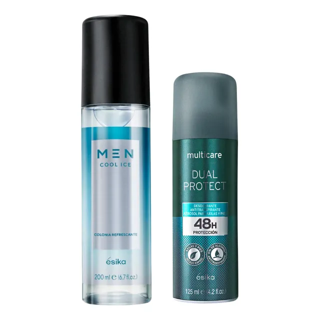 Colonia Refrescante Men Cool Ice Ésika + Deo Dual Protect