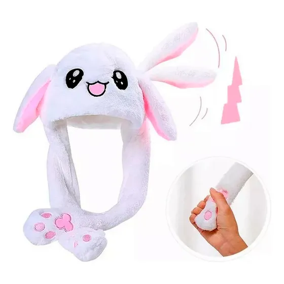 Gorro Levanta Orejas Conejo Peluche Sombrero Niña