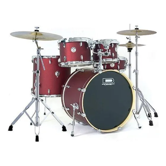 Bateria D-one Dr22 Rss Vermelha banco Pedal sem Pratos