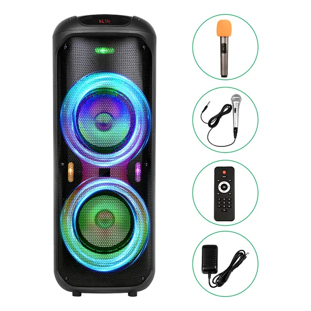 Bocina Portatil Bluetooth Nebula Negro Bafle Amplificado Luz