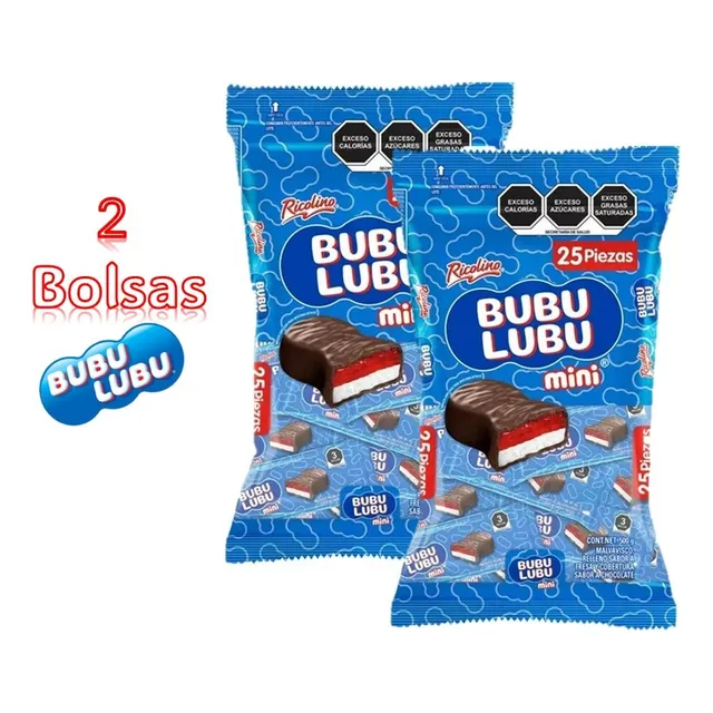 2 Pack Bubulubu Ricolino 25 Pzs Total 50 Piezas