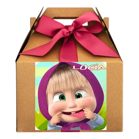 Cotillón Masha Y El Oso. Cajita Personalizada Cumpleaños
